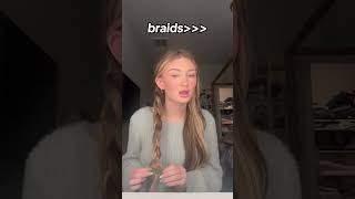 comment if you like hair down or braids kenzieyolles preppy hairstyle [upl. by Livvi650]