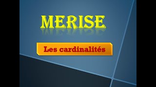 cardinalité merise [upl. by Linnette85]