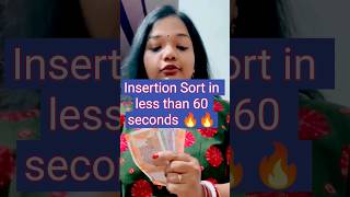 Insertion Sort in just 60 Seconds  Insertion sorting algo example explained in Hindi shortsfeed [upl. by Eneladgam13]