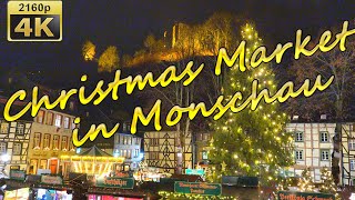 Christmas Market in Monschau  Germany 4K Travel Channel [upl. by Verne]