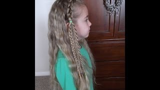 Hunger Games Katniss Hairdo  How to do a Triple Headband Braid Pretty Hair is Fun [upl. by Basil]