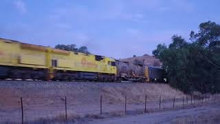 Aurizon ACD6048 6025 6022 depart Avon Yard at twilight with 4UP1 Tronox service from Broken Hill [upl. by Lorelie]