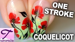 Tuto été  coquelicot facile en One Stroke [upl. by Ellevel]