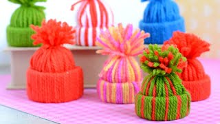 How to Make a Mini Yarn Hat Ornament  Sophies World [upl. by Nigrom]