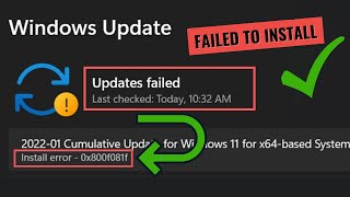 Fix install error 0x800f081f Windows 11 [upl. by Hakvir265]