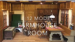 112 scale Bauernstube  Farmhouse Room Box [upl. by Mobley]