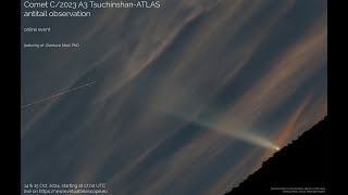 Comet C2023 A3 TsuchinshanATLAS antitail live observation – 15 Oct 2024 [upl. by Verine]