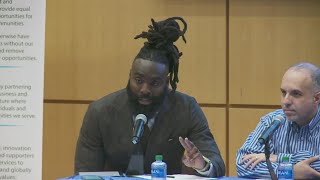 Wounded City Demario Davis joins studentathlete crime panel at Dillard [upl. by Caralie]