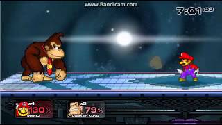 Super Smash Flash 2 v09b  Mario Me VS Donkey Kong Level 9 CPU [upl. by Huan]