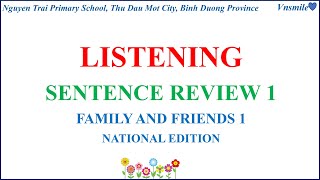 LISTENING  SENTENCE REVIEW 1  Family and Friends 1 National Edition [upl. by Disario43]