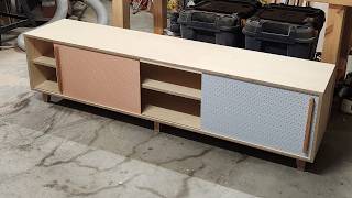 Turning cheap pegboard into furniture  DIY Sideboard [upl. by Ilrebmik]