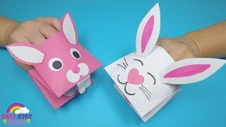 How to Make a Paper Bunny Hand Puppet  Easter Craft for Kids [upl. by Feledy]