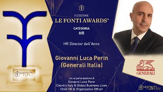 LE FONTI AWARDS  PREMIAZIONE GIOVANNI LUCA PERIN GENERALI ITALIA 26 NOVEMBRE 2020 [upl. by Ahsinor]