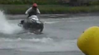 Snowmobiles racing on water [upl. by Ykcor]