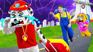 Team Paw Patrol in Real Life 35 ► Marshall Fled Please Come Back Home Rydergirl Fight Evil Mayor [upl. by Deerdre]