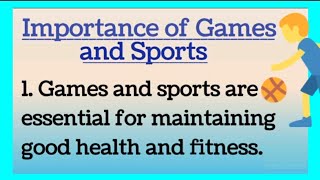 Importance of Games and Sports 20 Lines Essay writing or Speech in English by Smile Please World [upl. by Gem]