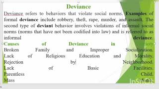 Deviance Causes of Deviance [upl. by Nryhtak539]