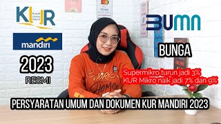 KUR MANDIRI 2023 RESMI DIBUKA SIMAK SYARAT DAN CARA PENGAJUANNYA [upl. by Irbmac]