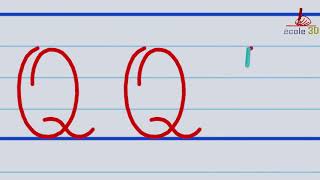 q majuscule cursive  Apprendre à écrire la lettre q majuscule en cursive [upl. by Callean43]