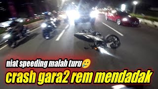 CRASH gara2 rem mendadak  MOTOVLOG SONIC 150R [upl. by Wildee]