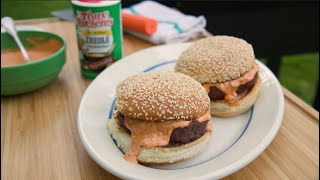 George Cooks with Tony  Smoked Burger with Remoulade [upl. by Drusie317]