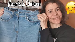 ♥️Cómo REDUCIR la CINTURA de un PANTALÓN JEANS o VAQUERO paso a pasoTUTORIAL de COSTURA [upl. by Travax]