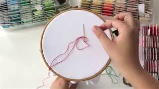 Double eyed needle  hand embroidery stitch tutorial [upl. by Sinned]