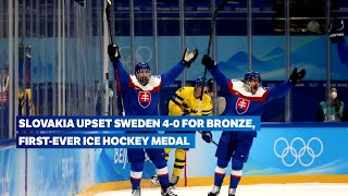 Slovakia beats Sweden to clinch bronze 🥉  Ice Hockey Beijing 2022  Highlights [upl. by Heidy355]