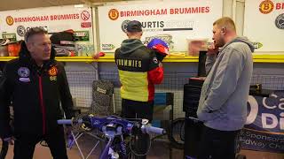 Birmingham Brummies Speedway Rider Steve Worrall Getting Helmet Ready [upl. by Ranna]