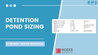 Detention Pond Sizing  FE EXAM WATER RESOURCES [upl. by Nnaul598]