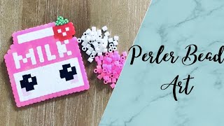 Kawaii Milk Perler Bead Art [upl. by Arahat514]