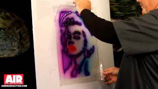 Gary Worthington TShirt Airbrush Demo Marilyn Monroe [upl. by Ries]