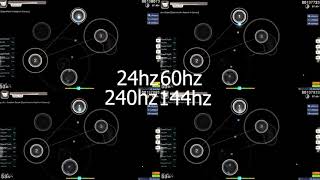 24hz vs 60hz vs 144hz vs 240hz on osu  Resampled [upl. by Adnylam]