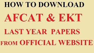 How To Download Last Year Question Papers for AFCAT amp EKT [upl. by Neirbo]