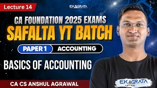 CA Foundation 2025 Accounts Basics of Accounting L14 Basics of Accounting [upl. by Ylenaj]