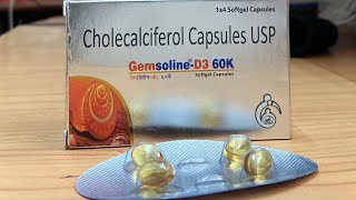 Gemsoline d3 60k Capsules  Uses Benefits Side Effect  Detail Video [upl. by Haliak966]