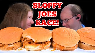 ASMR SLOPPY JOES RACE MUKBANG EATING SOUNDS [upl. by Delia]