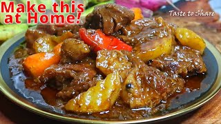 Ang Sarap❗Non Traditional but Easy Beef Mechado Recipe💯👌Beef Mechado Step by Step is So TENDER ✅ [upl. by Kcira]