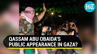 Hamas Abu Obaidas First Public Appearance In Gaza Since Oct 7 Attack Watch Viral Photo [upl. by Ellinger]