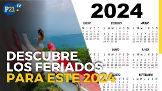 Más DESCANSOS Calendario Completo de FERIADOS 2024 en Perú [upl. by Abernathy]