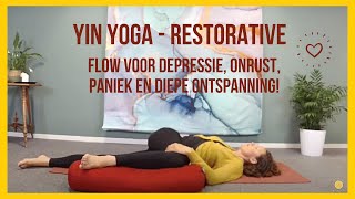 yin yoga flow  stretch stress spanning amp onrust uit je lichaam  40 minuten [upl. by Akehsay]