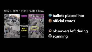 Observers left while ballots were still being scanned at State Farm Arena on Nov 3 2020 [upl. by Atekihs]