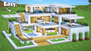 Minecraft How to Build a Modern House Tutorial Easy 46  Interior in Description [upl. by Zinn]