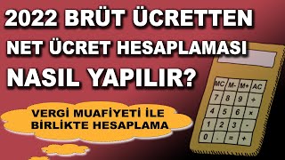 2022 Brüt Ücretten Net Ücret Hesaplama Asgari Ücret Örneği İle [upl. by Tess]