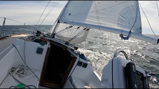 Sailing Pentwater Michigan to White Lake Singlehanded [upl. by Aubarta557]