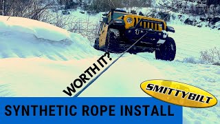 Smittybilt XRC Synthetic line upgrade Install and discussing some of the benefits [upl. by Adnohsirk]