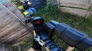 JOGANDO PRA CIMA COM ARMA LONGA  MAGNIFIER  GAMEPLAY AIRSOFT 4FUN [upl. by Gibe]