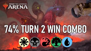 The Most Consistant Turn 2 Win Combo You Will Probably Ever See  Rainbow OTK  MTG Arena Historic [upl. by Atteyram]