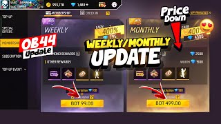 New Membership Adjustment Ob 44 Update 😮 Ob 44 Update Top Changes Free Fire  Free Fire New Event [upl. by Uticas]