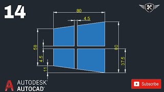 Autocad 2d Practice Drawing 14  AutoCAD tutorial for beginners akd autocad design [upl. by Aihsa]